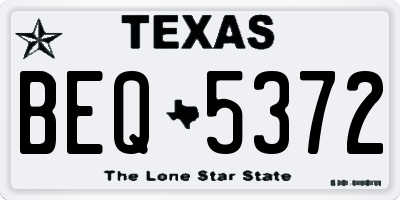 TX license plate BEQ5372