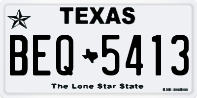 TX license plate BEQ5413