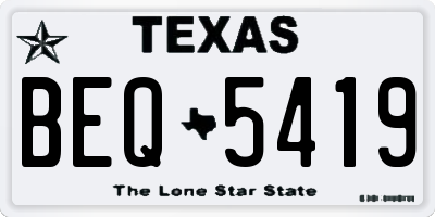 TX license plate BEQ5419