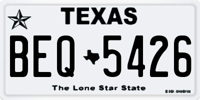 TX license plate BEQ5426