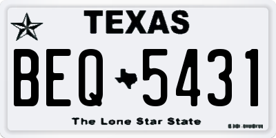 TX license plate BEQ5431