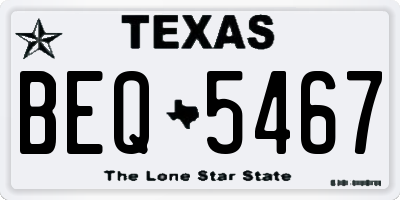 TX license plate BEQ5467