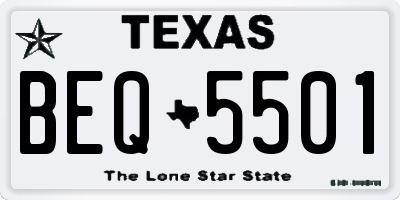 TX license plate BEQ5501