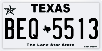 TX license plate BEQ5513