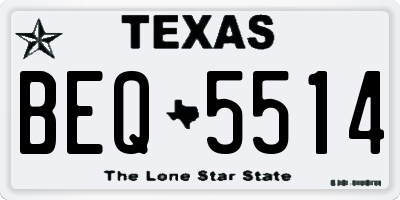 TX license plate BEQ5514