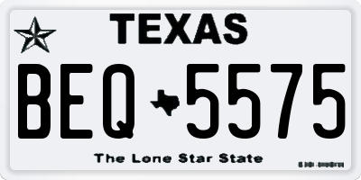 TX license plate BEQ5575