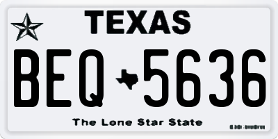 TX license plate BEQ5636