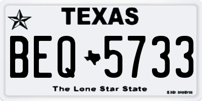 TX license plate BEQ5733