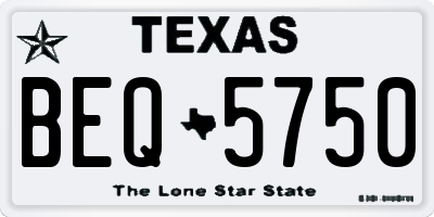 TX license plate BEQ5750