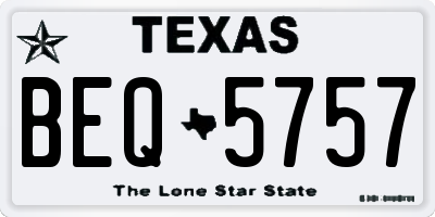 TX license plate BEQ5757