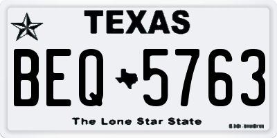 TX license plate BEQ5763