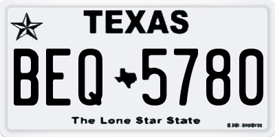 TX license plate BEQ5780