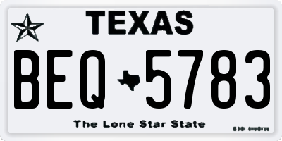 TX license plate BEQ5783
