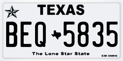 TX license plate BEQ5835