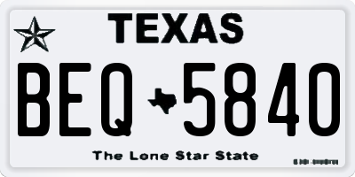 TX license plate BEQ5840
