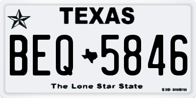 TX license plate BEQ5846