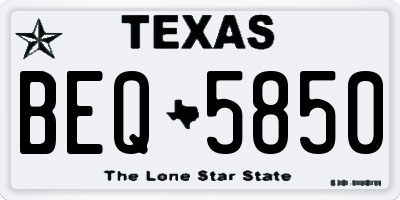 TX license plate BEQ5850