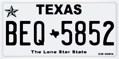 TX license plate BEQ5852