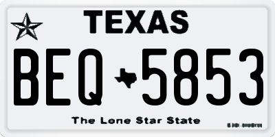 TX license plate BEQ5853