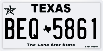 TX license plate BEQ5861