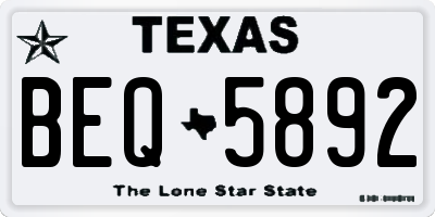 TX license plate BEQ5892