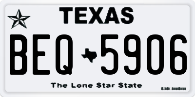 TX license plate BEQ5906