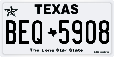 TX license plate BEQ5908