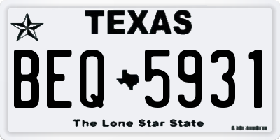 TX license plate BEQ5931