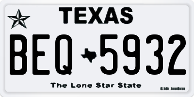 TX license plate BEQ5932