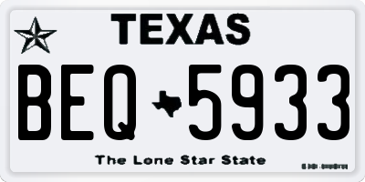 TX license plate BEQ5933