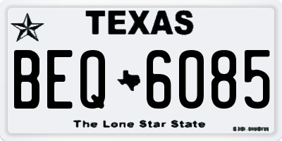 TX license plate BEQ6085