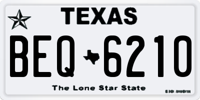TX license plate BEQ6210