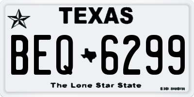 TX license plate BEQ6299