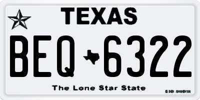 TX license plate BEQ6322