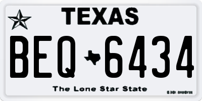 TX license plate BEQ6434
