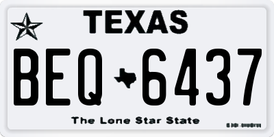 TX license plate BEQ6437