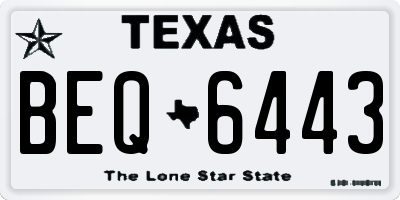 TX license plate BEQ6443