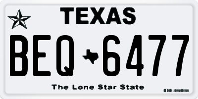 TX license plate BEQ6477