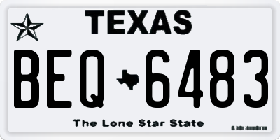 TX license plate BEQ6483