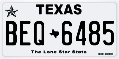 TX license plate BEQ6485