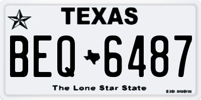 TX license plate BEQ6487