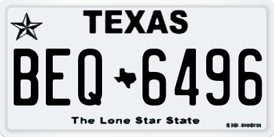 TX license plate BEQ6496