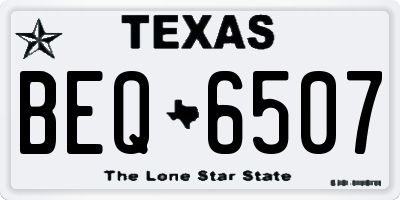 TX license plate BEQ6507