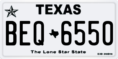 TX license plate BEQ6550