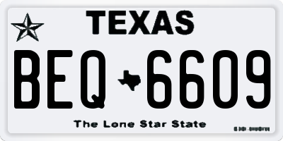 TX license plate BEQ6609