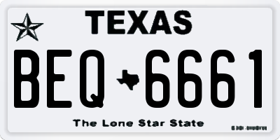 TX license plate BEQ6661