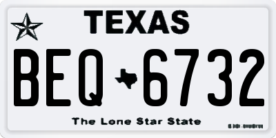 TX license plate BEQ6732