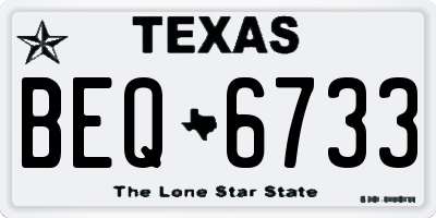 TX license plate BEQ6733