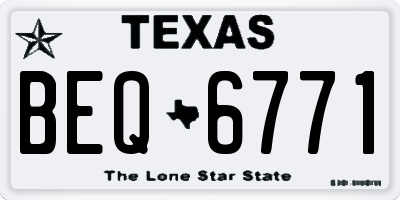 TX license plate BEQ6771