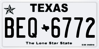 TX license plate BEQ6772